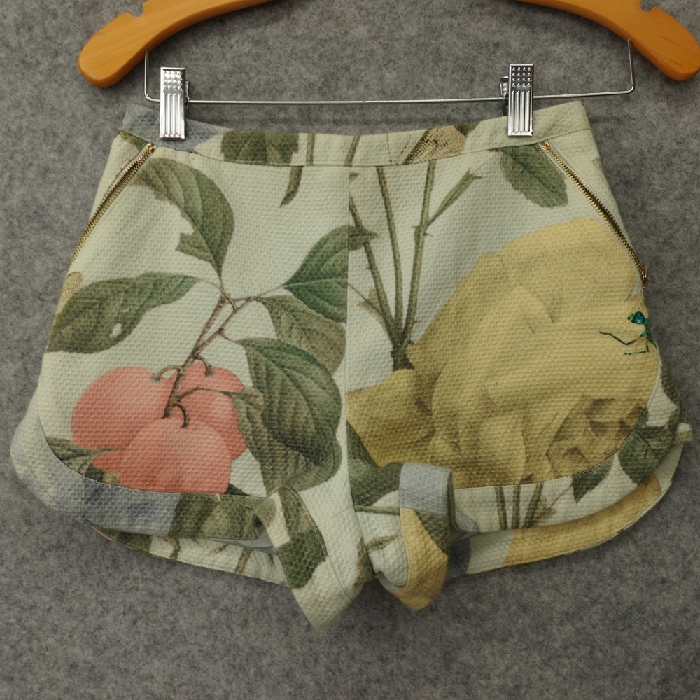 Cottage Fairy Shorts Womens TED BAKER 0 XS Green Rose Tailored Prep Mini 25x2